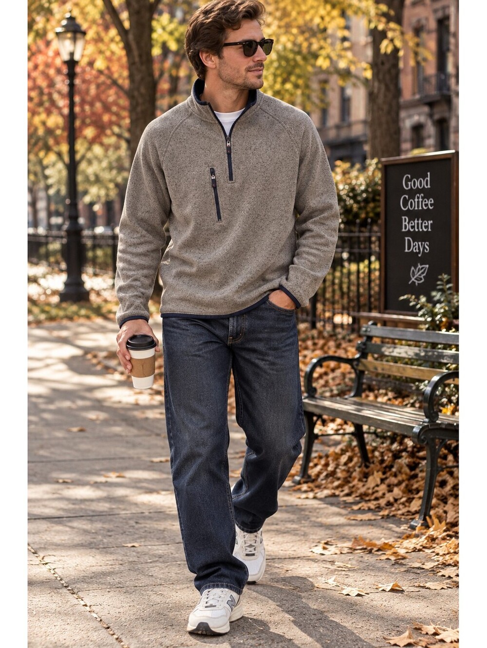 Johnnie-O Men’s Medium Gray Quarter Zip Pullover Sweater Sport Casual